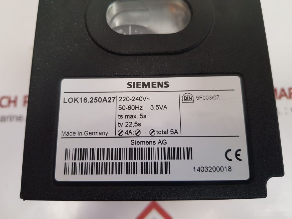 Siemens lok16.250a27 oil burner controller
