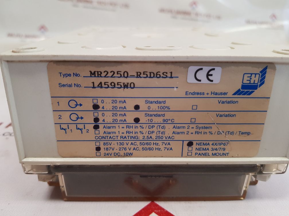 Endress+hauser rh-plus 2250 relative humidity analyzer mr2250-r5d6s1
