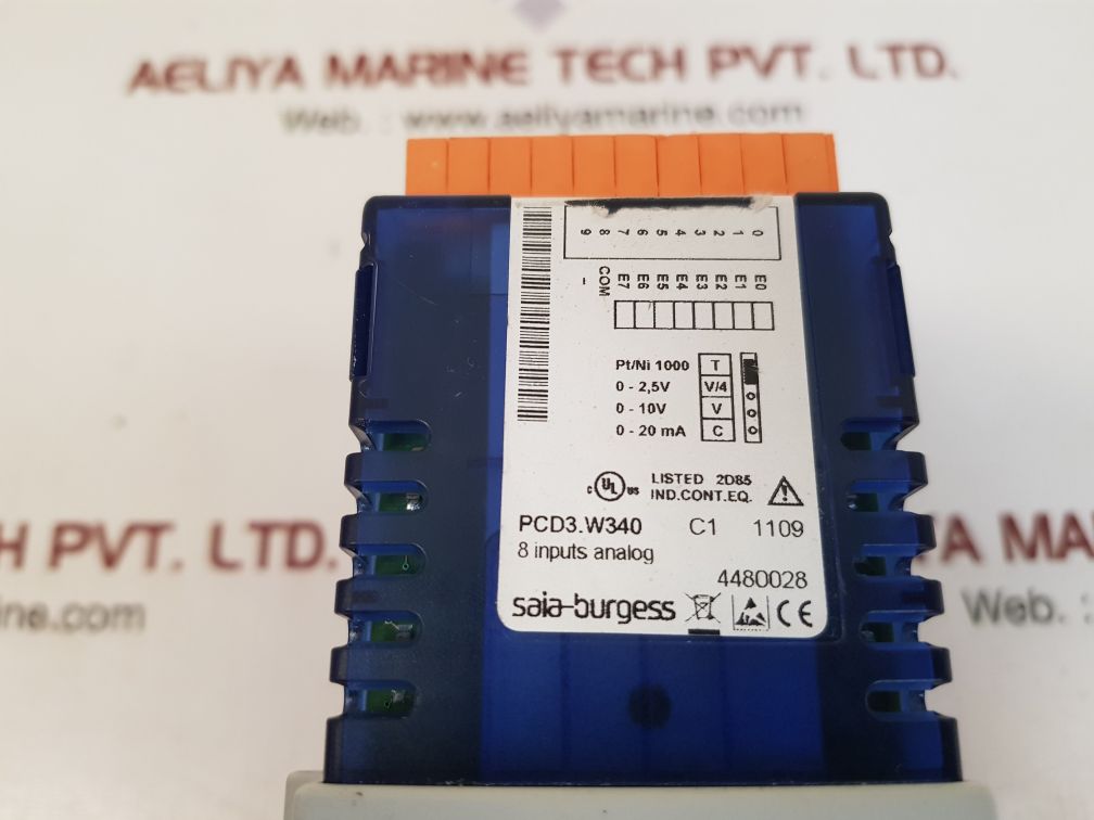 Saia-burgess pcd3.m3120z05 power supply with pcd3.w340 input module Used