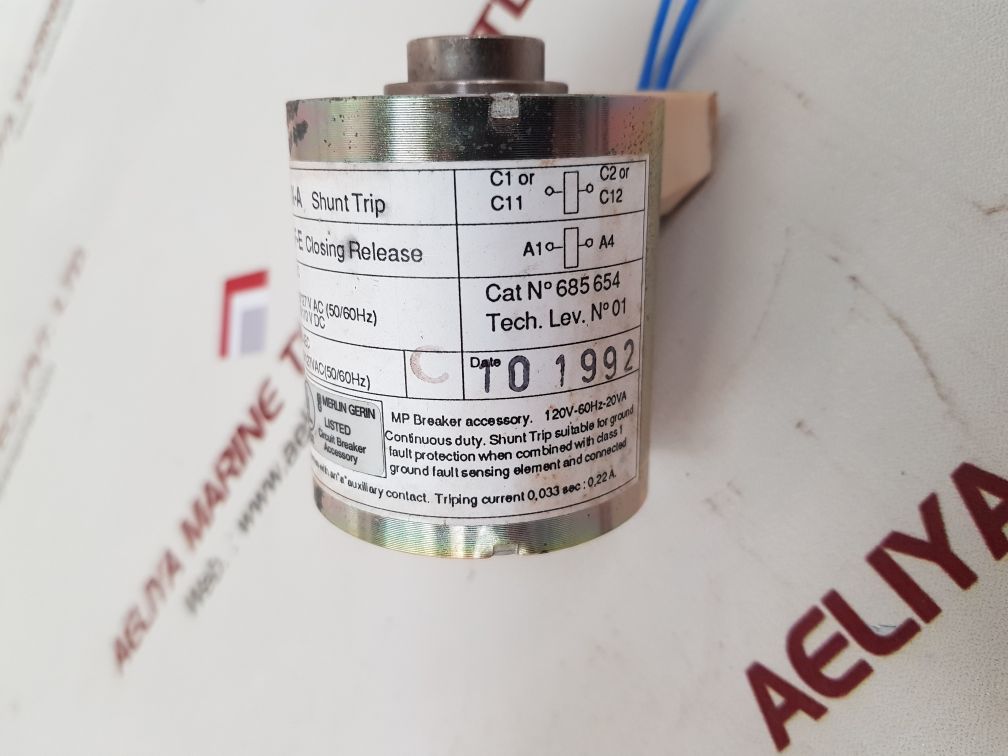 Merlin gerin 685654 mx-a circuit breaker shunt trip