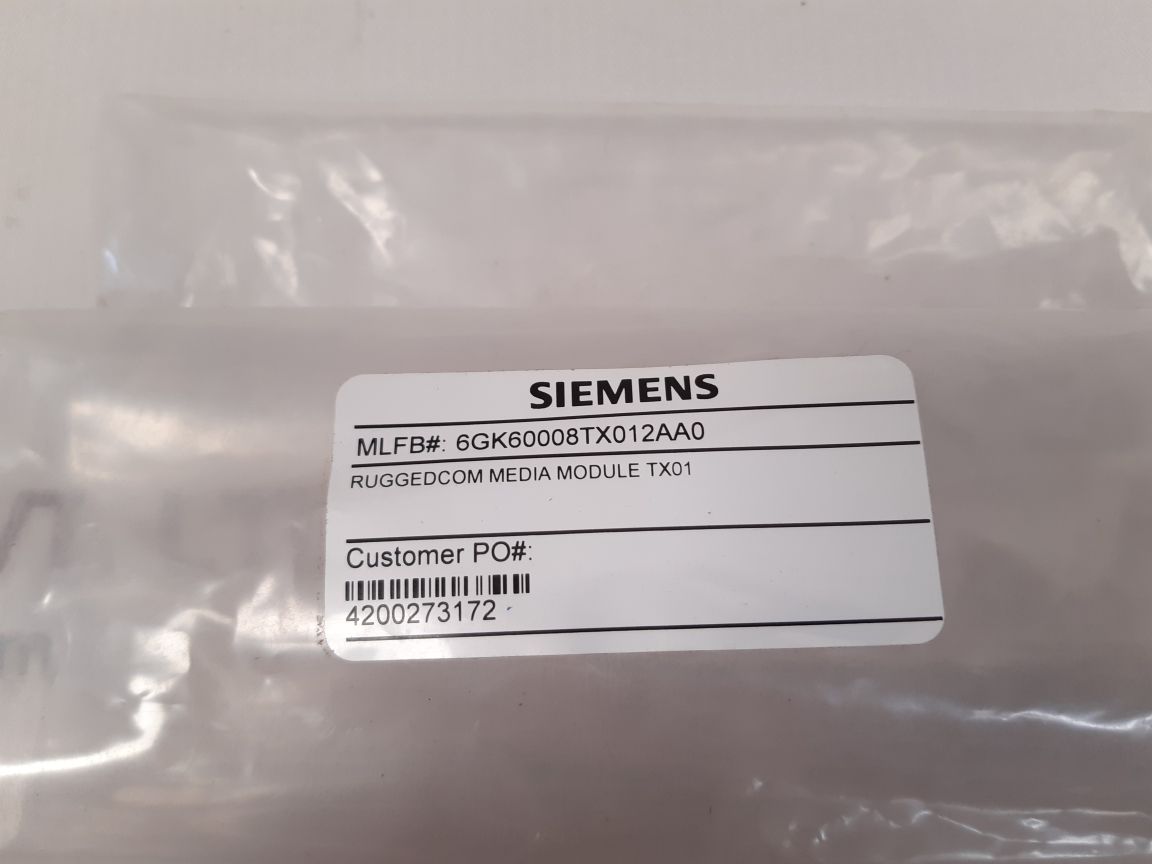 Siemens 6gk60008tx012aa0 ruggedcom media module tx01