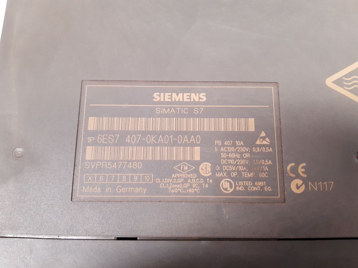 Siemens 6es7 407-0ka01-0aa0 power supply module