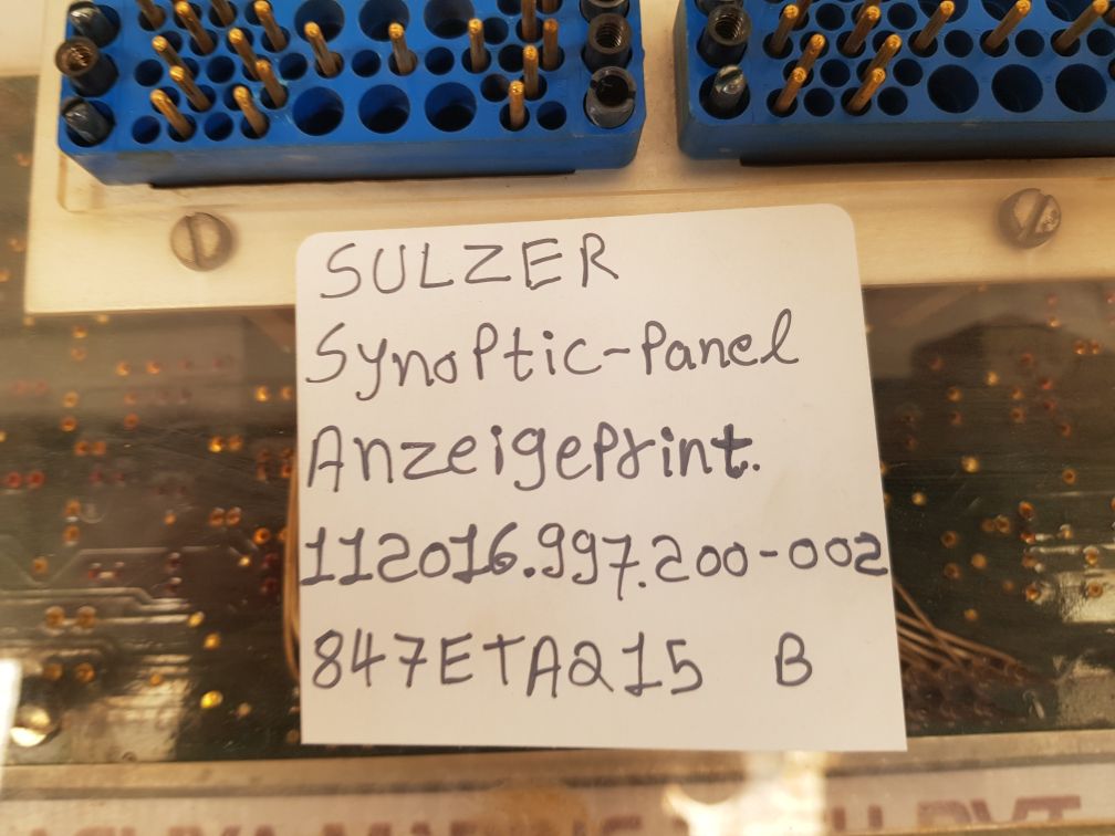 Sulzer 847eta215 b synoptic-panel 112016.997.200-002
