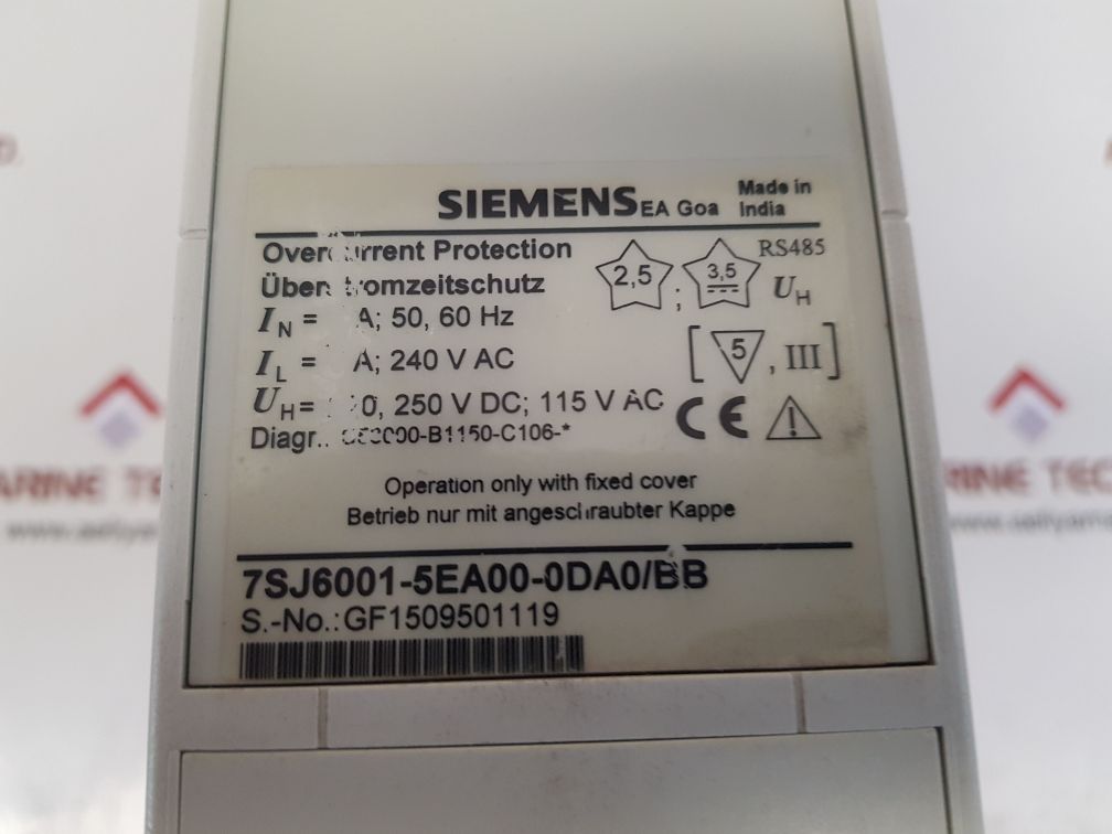 Siemens 7sj6001-5ea00-0da0/bb overcurrent protection new