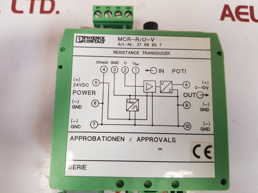 Phoenix contact mcr-r/u-v resistance transducer 2769637