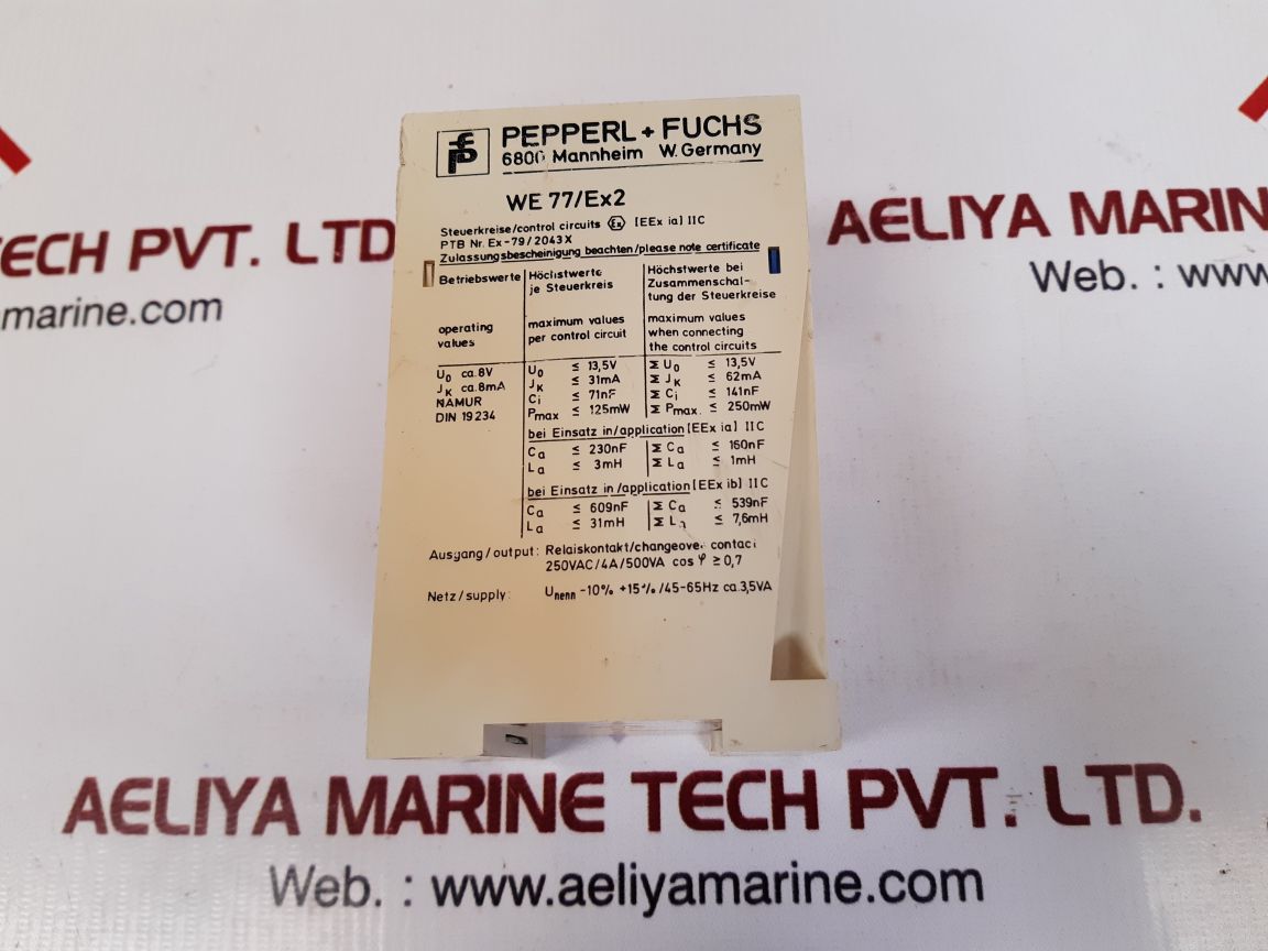 Pepperl + fuchs we 77/ex2 switch amplifier 01543s