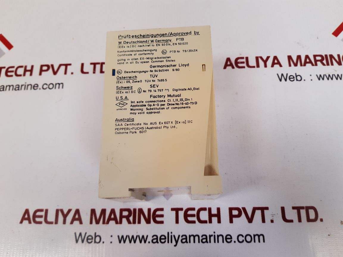Pepperl + fuchs we 77/ex2 switch amplifier 01543s