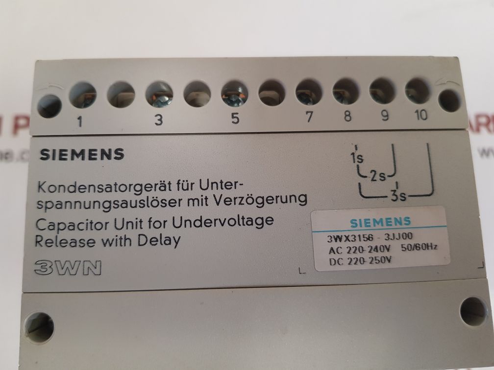 Siemens 3wx3156-3jj00 circuit breaker delay unit 3wx3156-3j new