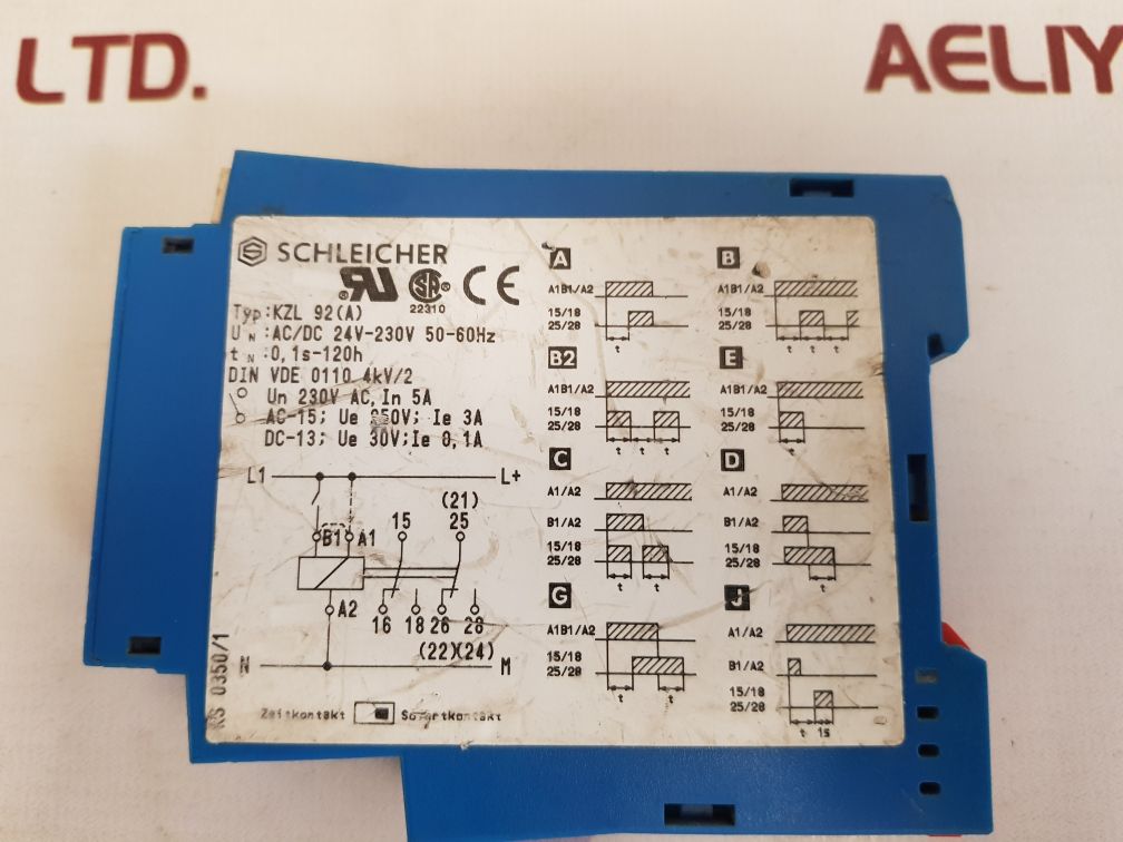 Schleicher kzl 92(a) time delay relay