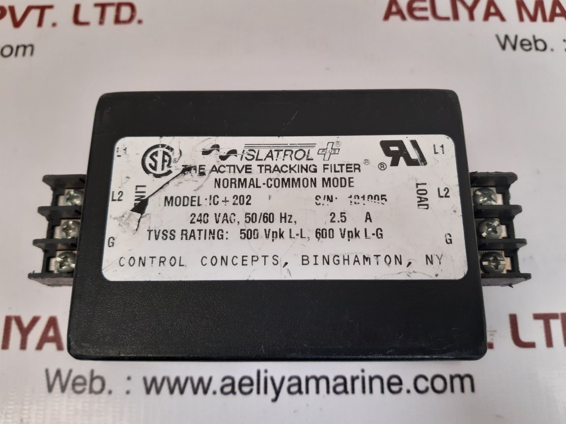 Control concepts ic+202 power line filter 240 vac