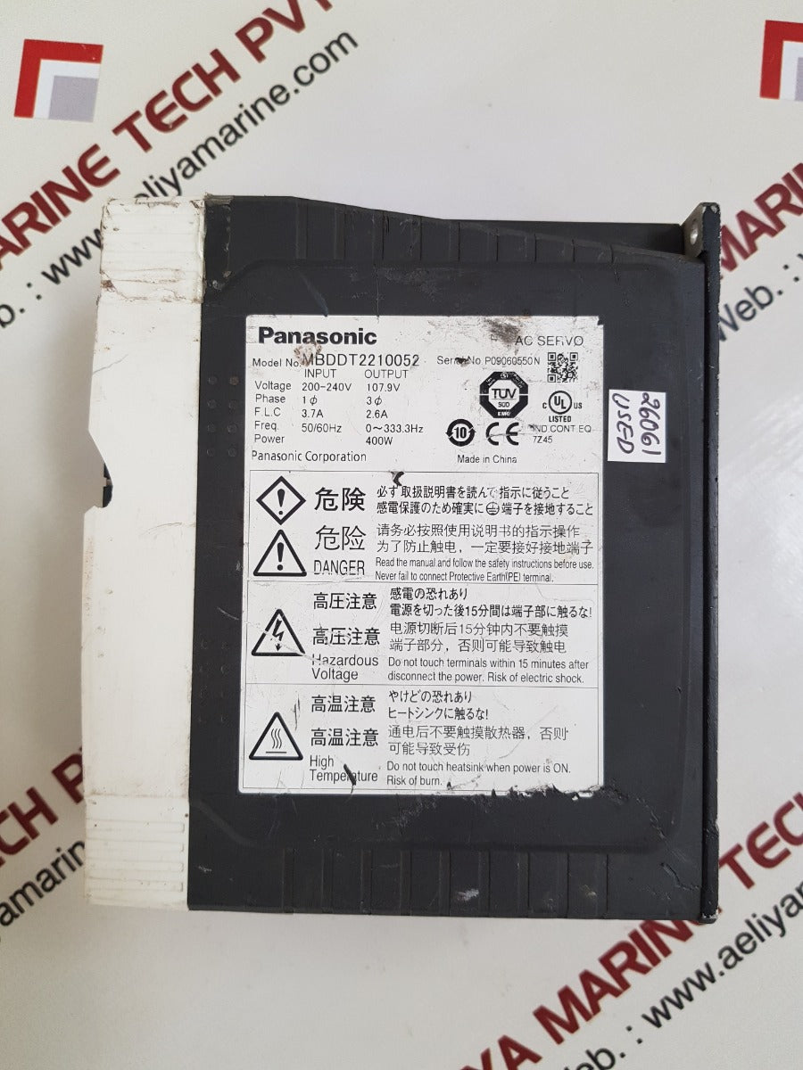 Panasonic mbddt2210052 ac servo driver