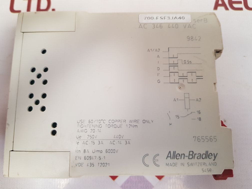 Allen-bradley faf3 time relay 700-fsf3ja40