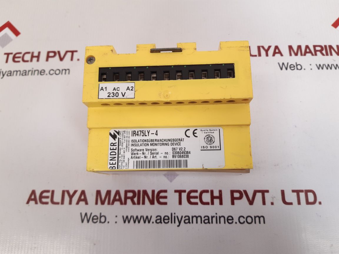 Bender ir475ly-4 ground fault monitor b91068038