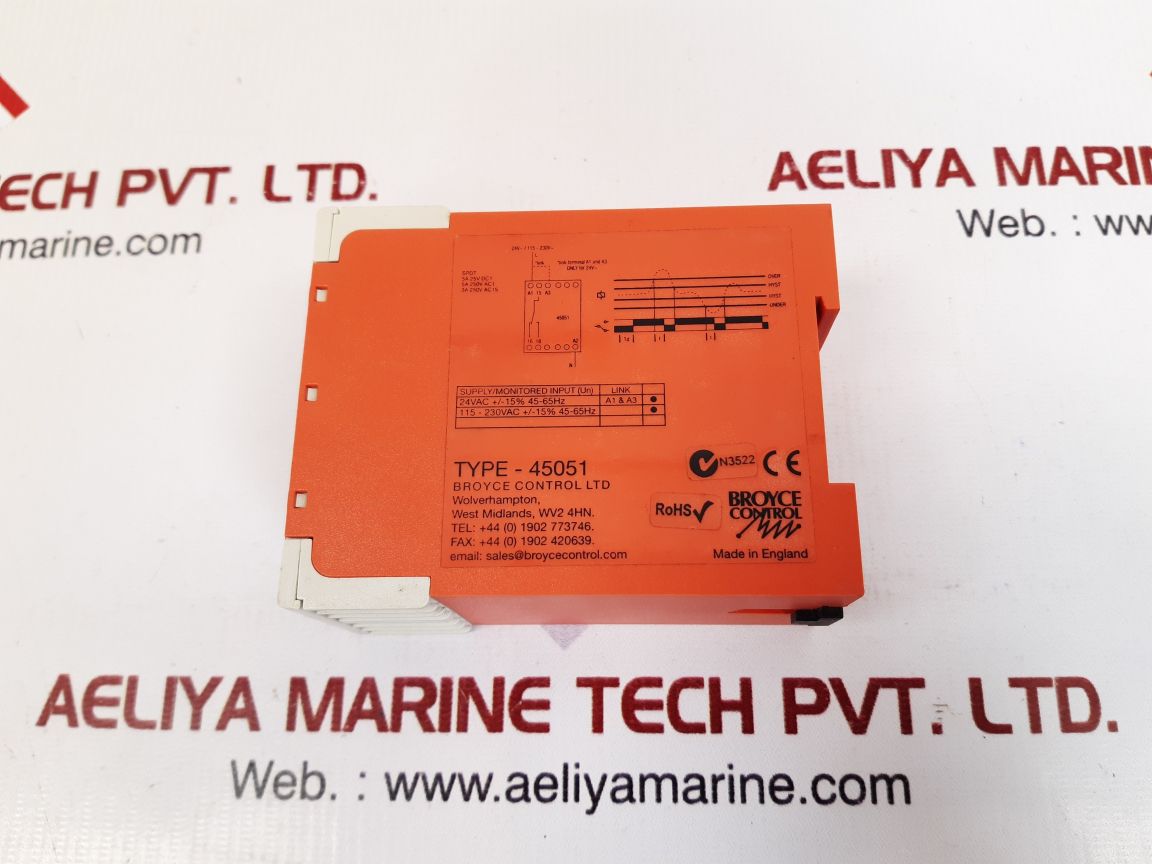 Broyce control 45051 voltage monitoring relay