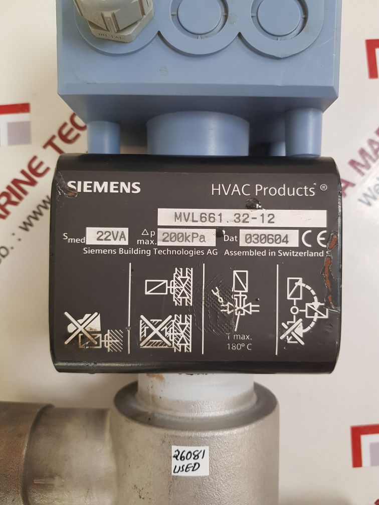 Siemens mvl661.32-12 electronically operated valve