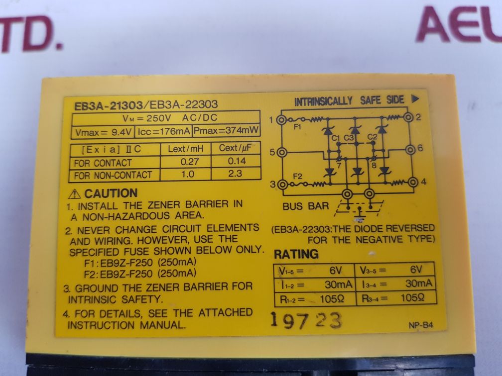Idec izumi eb3a-21303-ek168 zener barrier