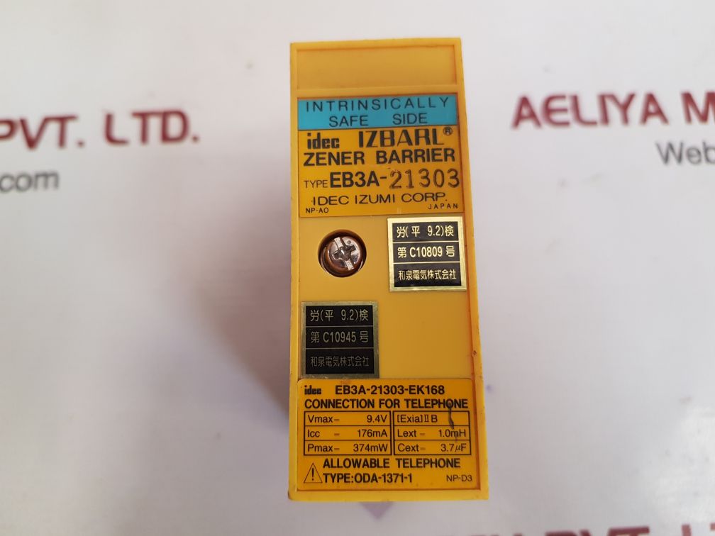 Idec izumi eb3a-21303-ek168 zener barrier