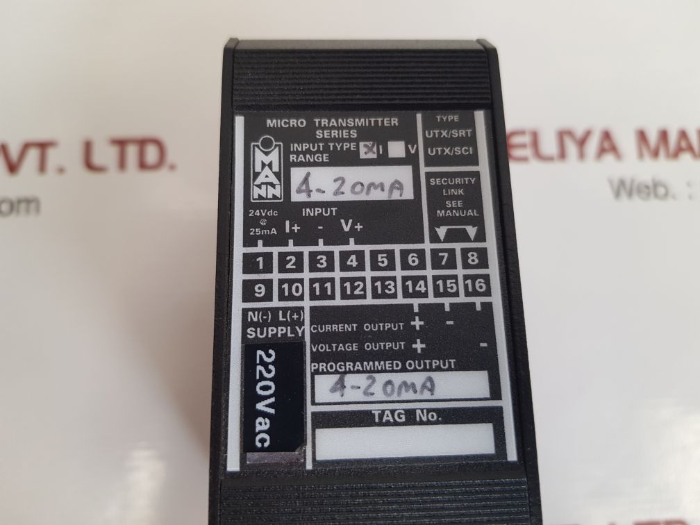 Mann utx/sci programmable signal converter utx/sci/220vac/v2.00