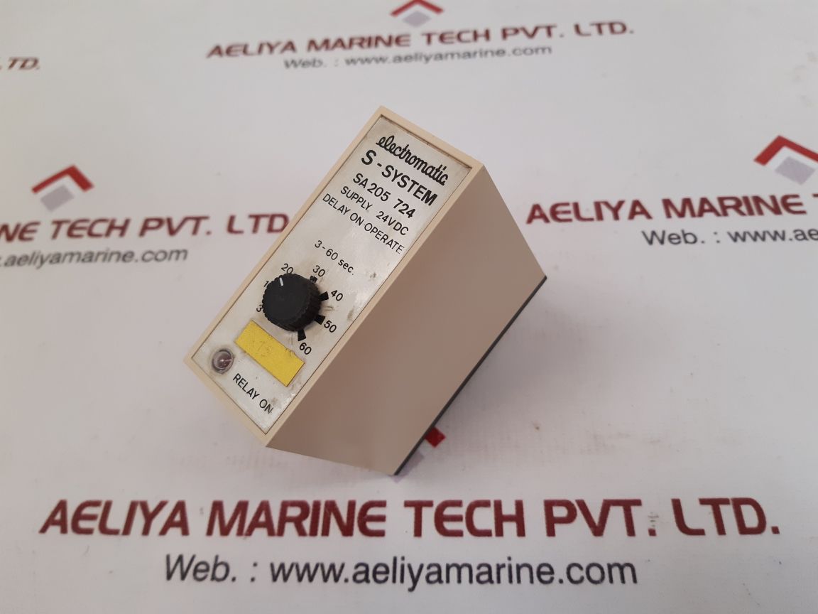 Electromatic sa205 724 time delay relay 3-60 sec