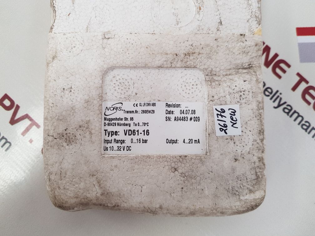 Noris vd61-16 pressure transmitter 0...16 bar