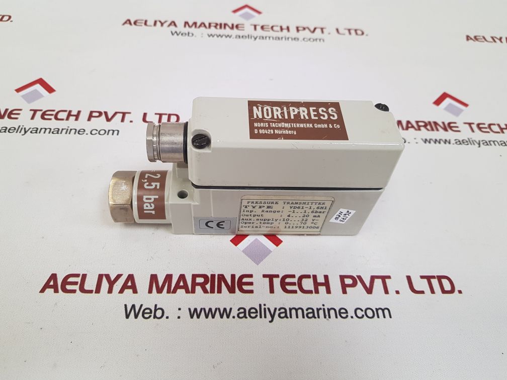 Noris vd61-1, 6m1 pressure transmitter -1..1,6 bar