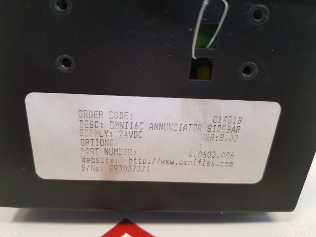 Omniflex 6.0603.006 omni16c annunciator sidebar