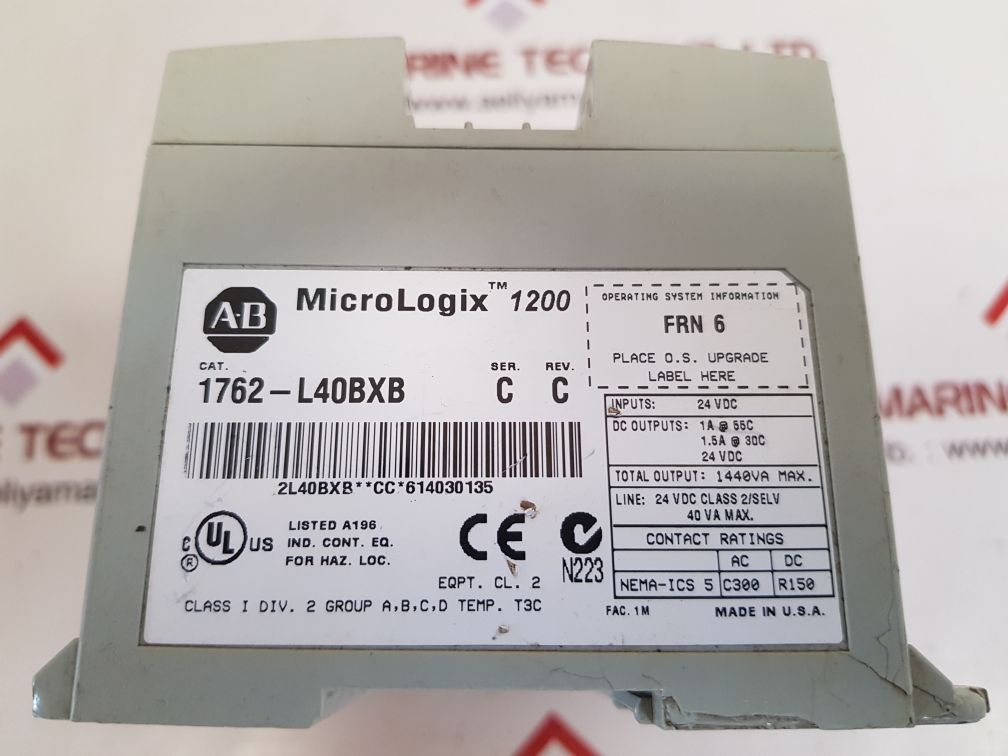 Allen-bradley 1762-l40bxb ser.c micrologix 1200 plc controller rev.c