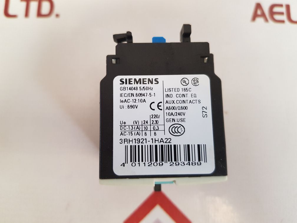 Siemens 3rh1921-1ha22 auxiliary switch block