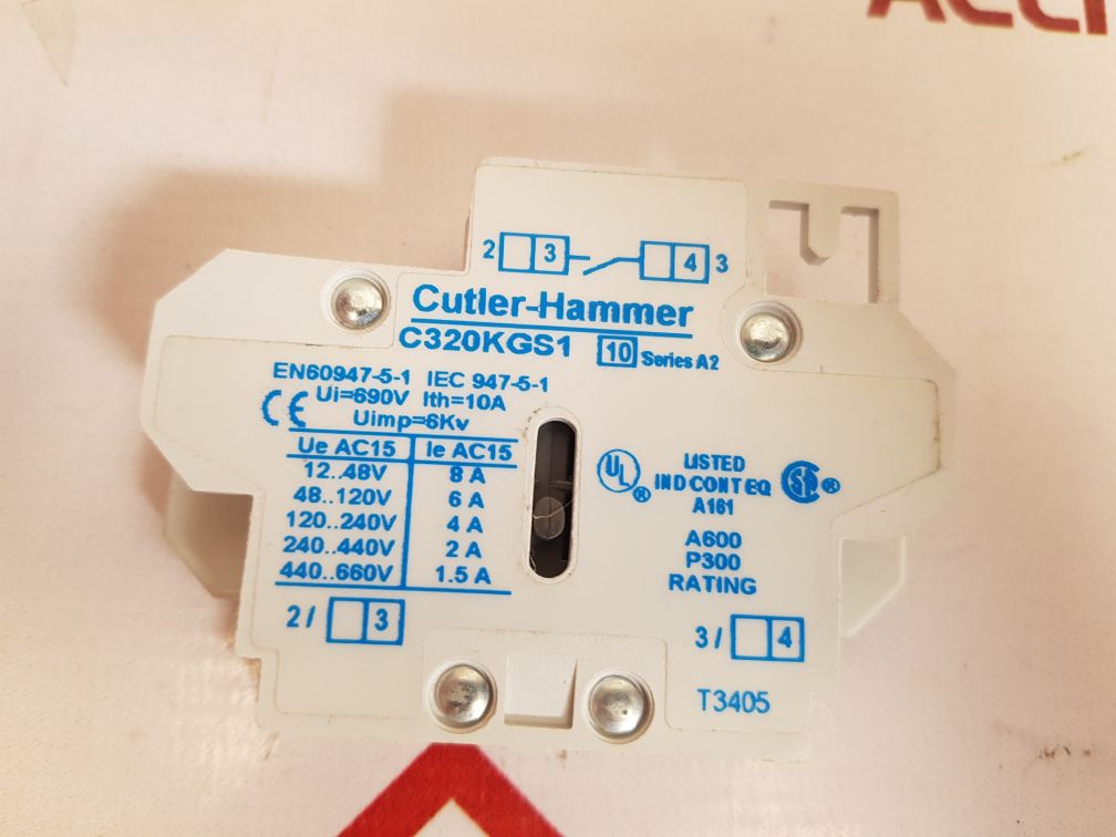Eaton cutler-hammer c320kgs1 auxiliary contact
