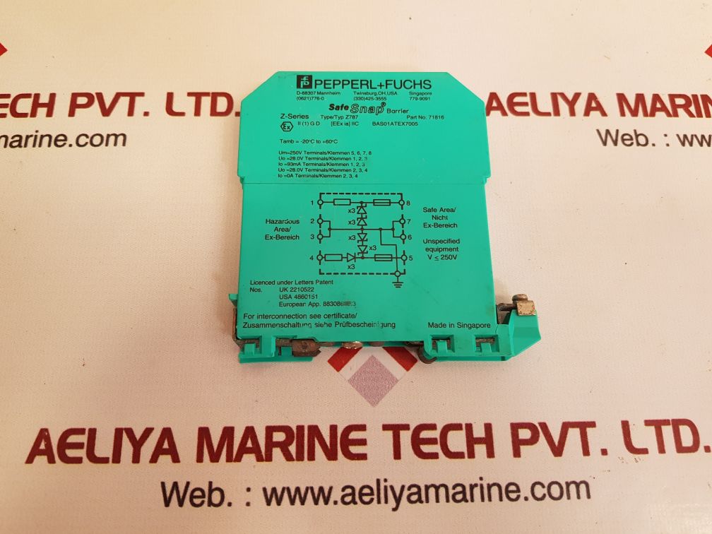 Pepperl+fuchs z787 safe snap barrier 71816 Used