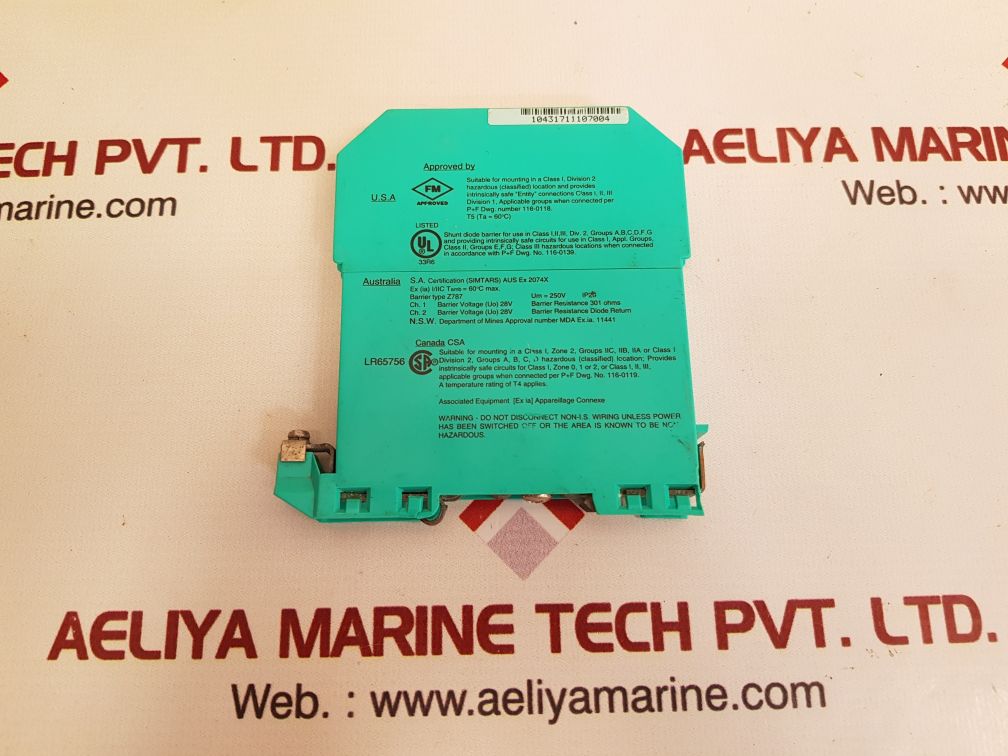 Pepperl+fuchs z787 safe snap barrier 71816 Used