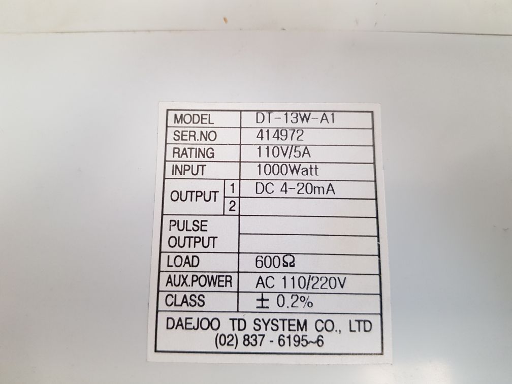 Daejoo dt-13w-a1 watt transducer