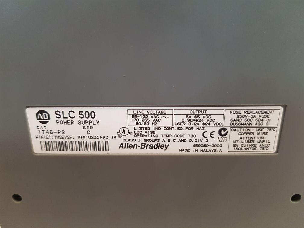 Allen-bradley 1746-p2,1747-asb,1746-ia16,1746-ow16,1746-nio4v module rack