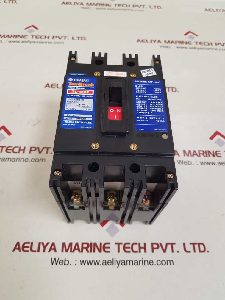 Terasaki tl-100f 3-pole circuit breaker 40a