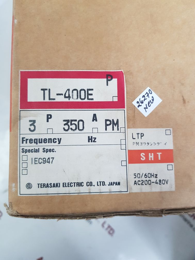 Terasaki tl-400e 3-pole circuit breaker 350a