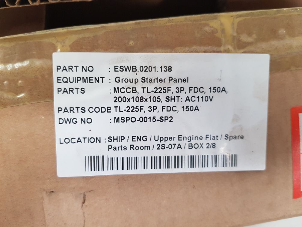Terasaki tl-225f 3-pole circuit breaker 150a