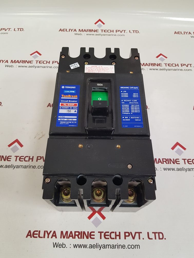 Terasaki tl-225f 3-pole circuit breaker 150a