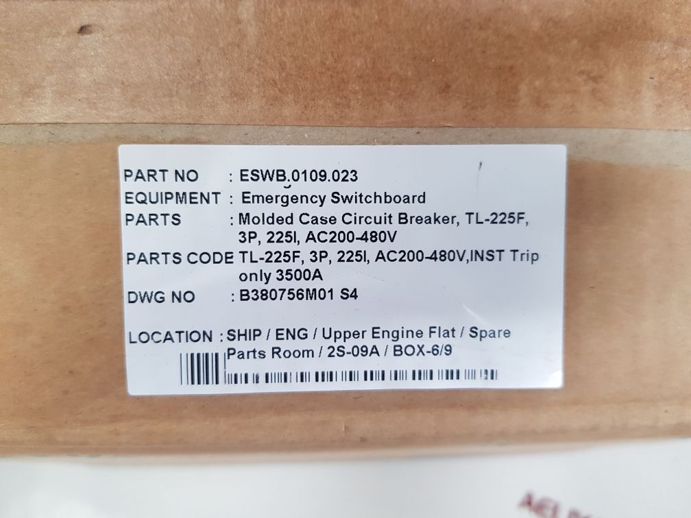Terasaki tl-225f 3-pole circuit breaker 225a