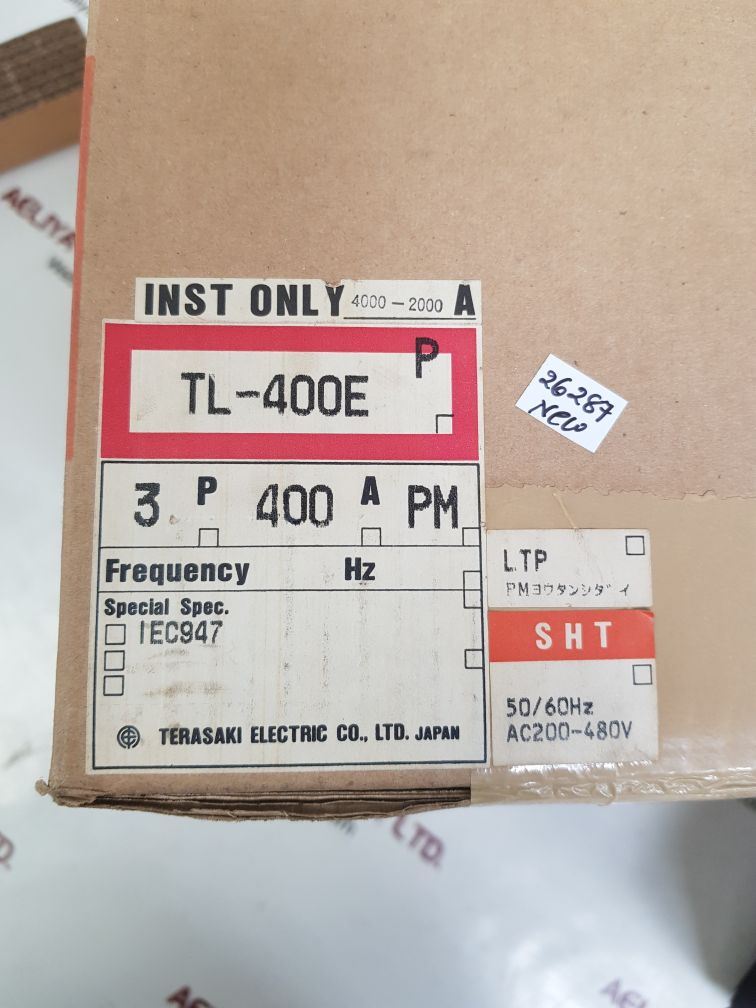 Terasaki tl-400e 3-pole circuit breaker 400a