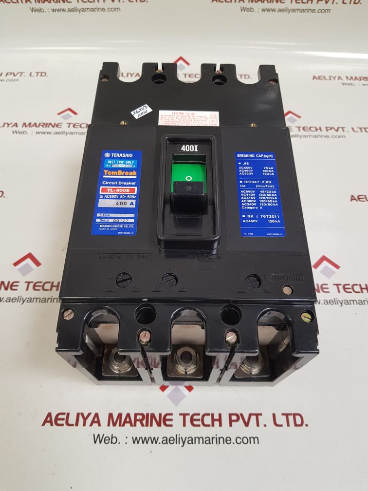 Terasaki tl-400e 3-pole circuit breaker 400a