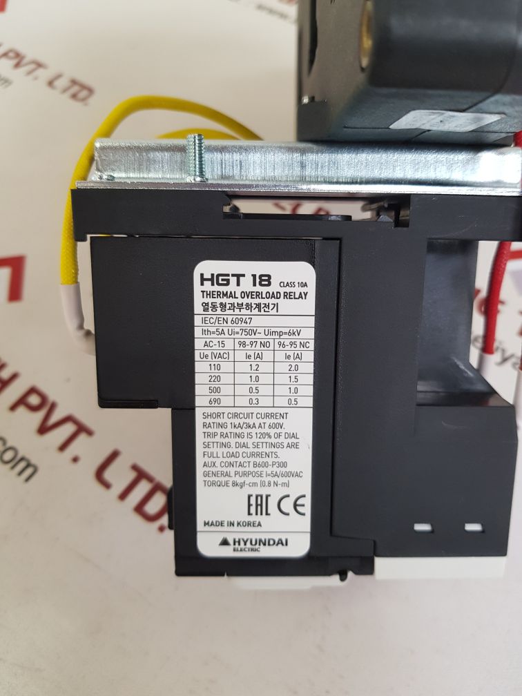 Hyundai hgt 18h /hgt 265h 225 thermal overload relay