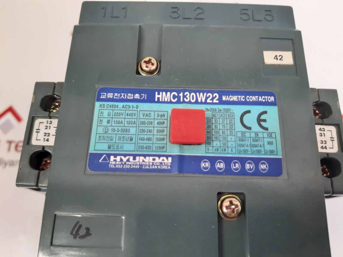 Hyundai hmc130w22 magnetic contactor used