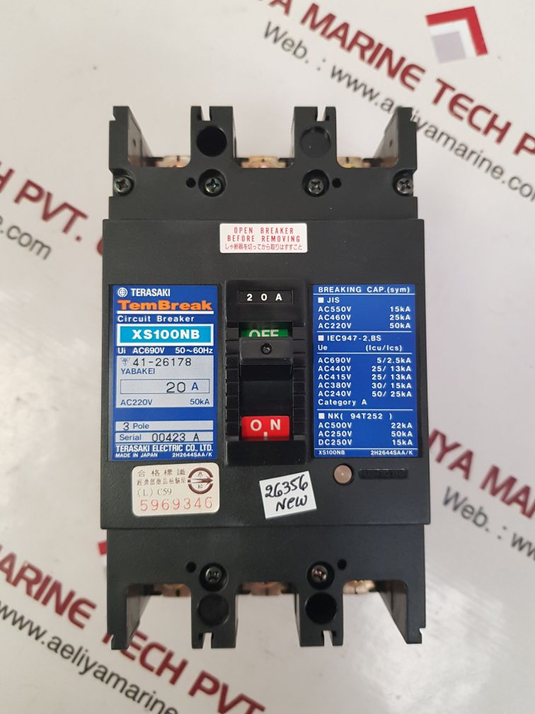 Terasaki xs100nb circuit breaker 20a