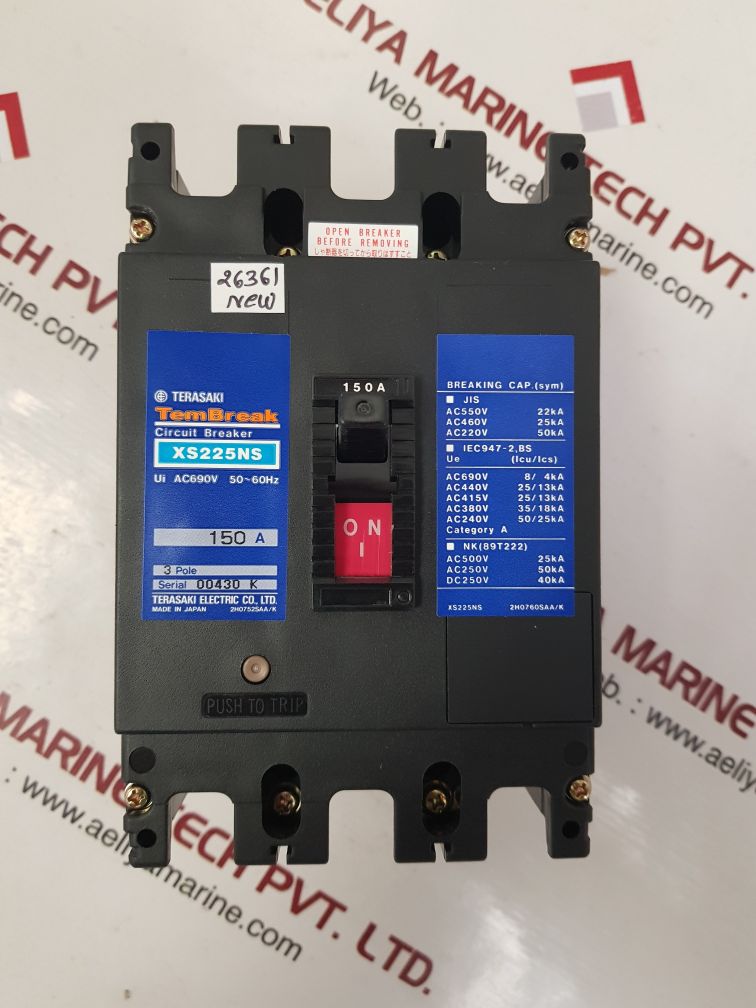 Terasaki electric xs225ns circuit breaker 150a