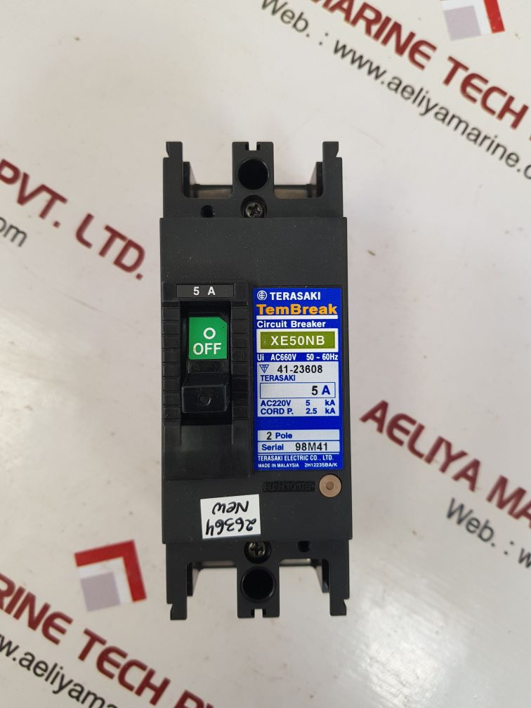 Terasaki xe50nb 2-pole circuit breaker 5a