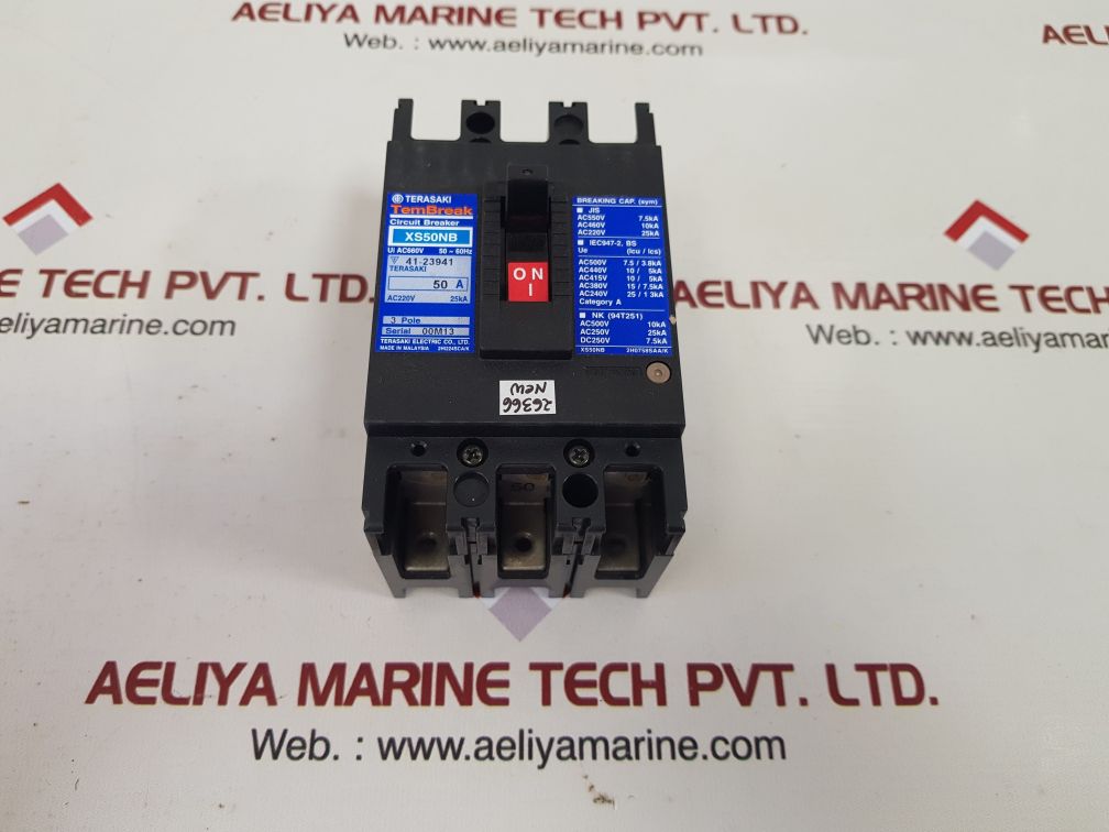 Terasaki xs50nb 3-pole circuit breaker 50a