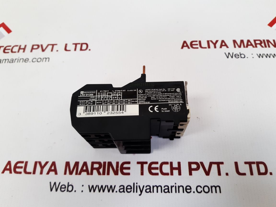 Telemecanique lr2 d1306 thermal overload relay 023255