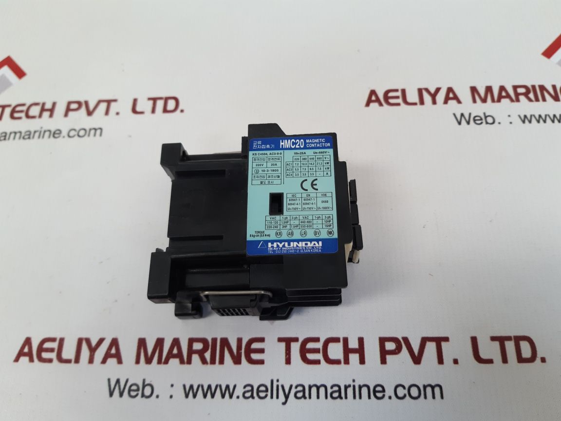 Hyundai hmc20 w10 magnetic contactor 115v 60hz