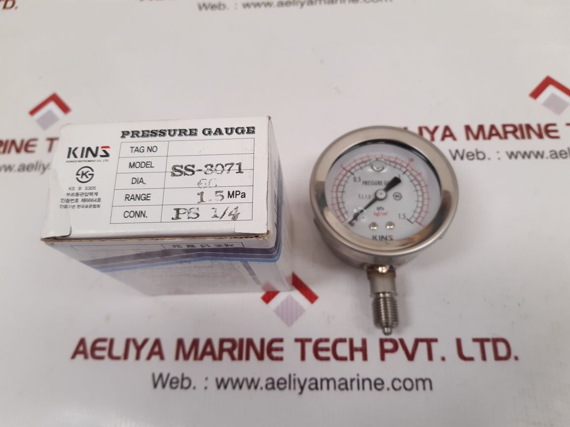 Konics Instrument Ss-3071 Pressure Gauge