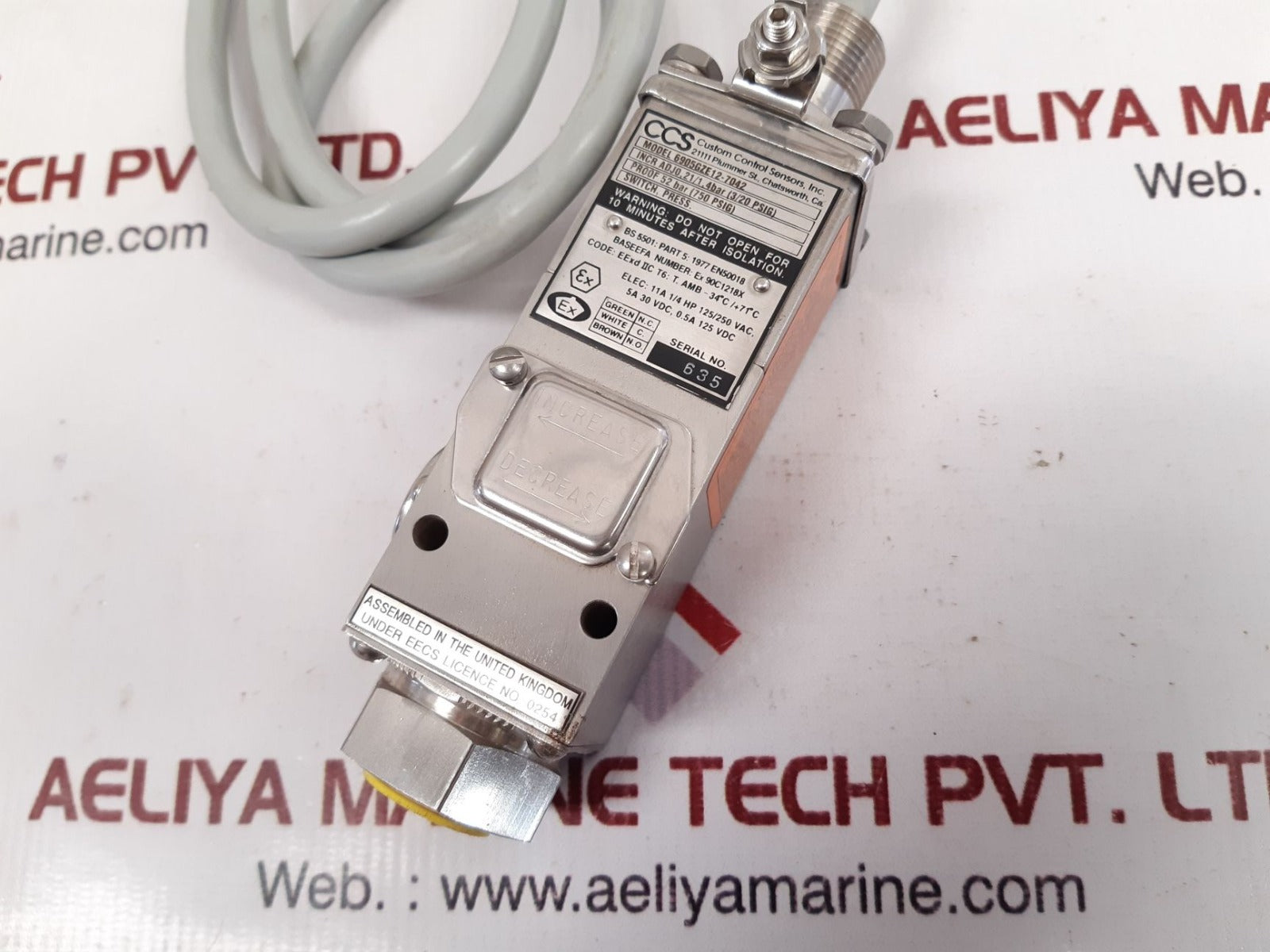 Custom Control Sensors 6905Gze12-7042 Series Pressure Switch New
